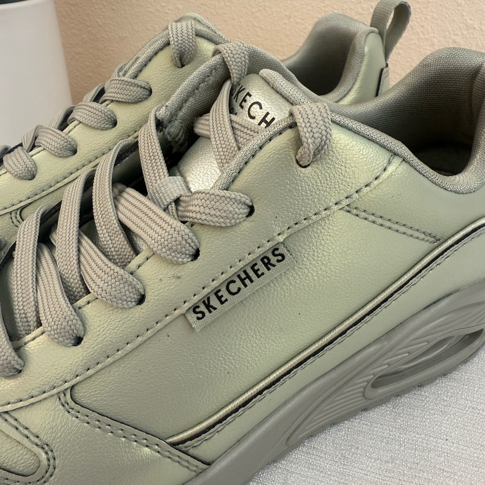 Skechers Sage Pearl Faux Leather Athletic Shoes - Picture 8 of 14